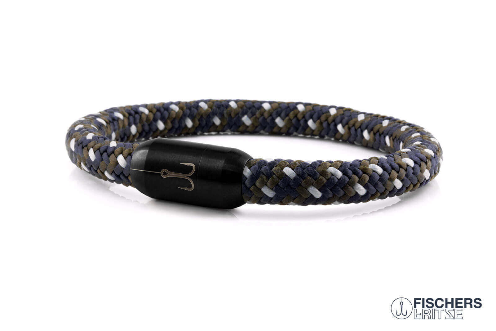 fischers-fritze-torpedomakrele-extrafein-poldi-armband-marineblau-olivgr-n-silbe image 1