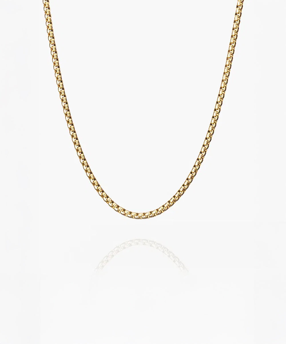 pig-hen-boxchain-necklace-gold-edelstahl-halskette-unisex image 1