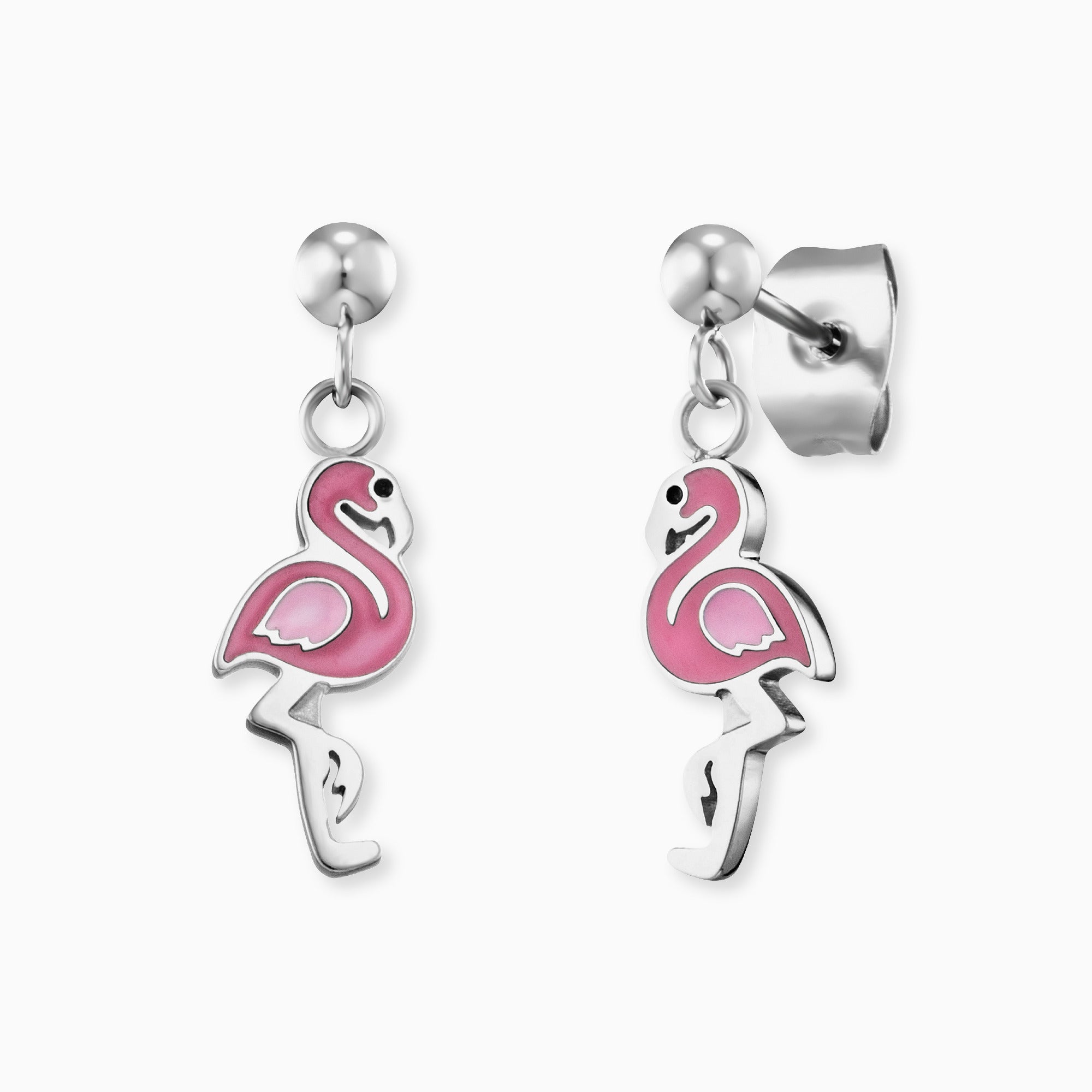 engelsrufer-herzengel-kinder-ohrstecker-edelstahl-flamingo-mit-emaille image 1