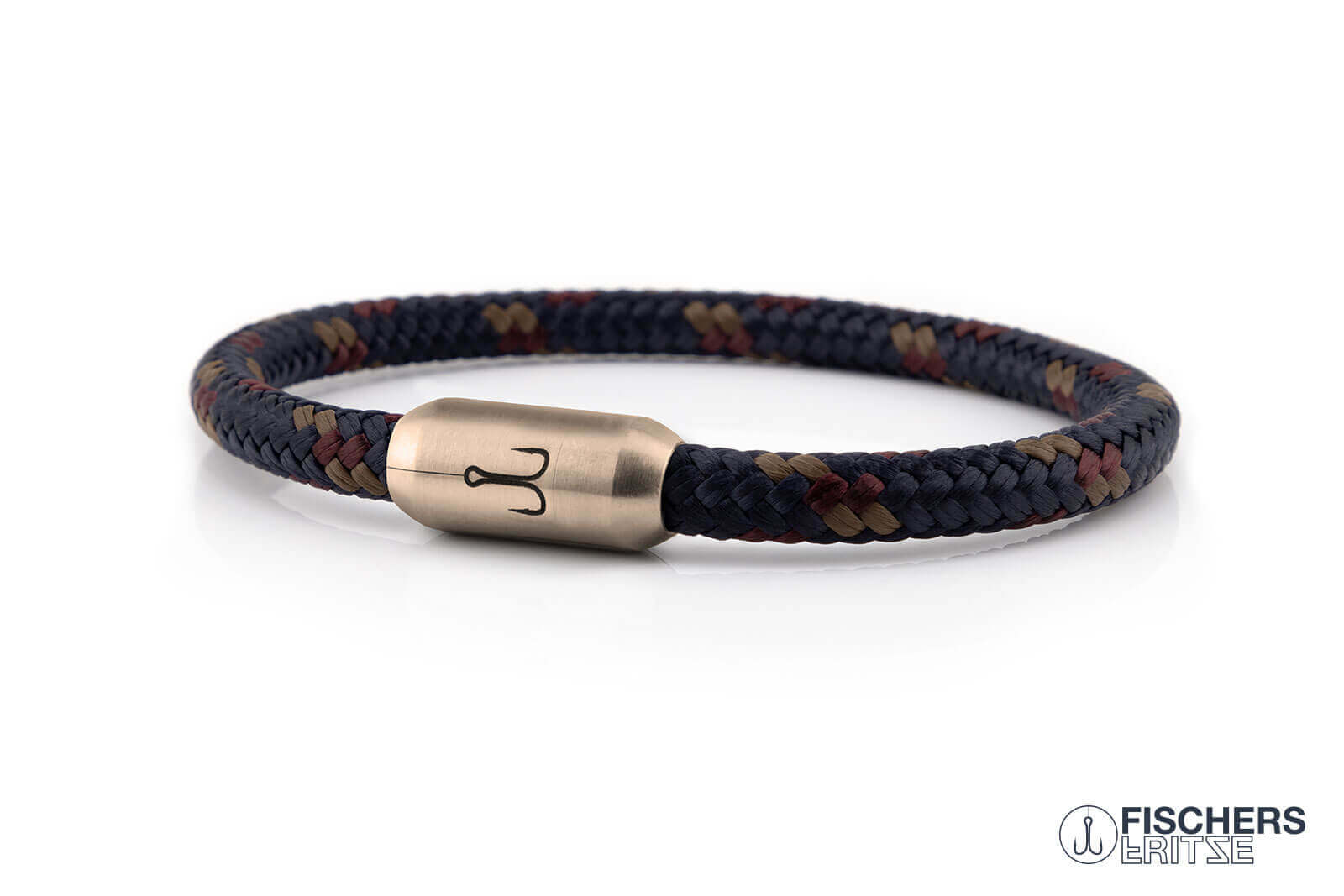 fischers-fritze-k-nigskrabbe-johanna-segeltau-armband-marineblau-braun-dunkelrot image 1