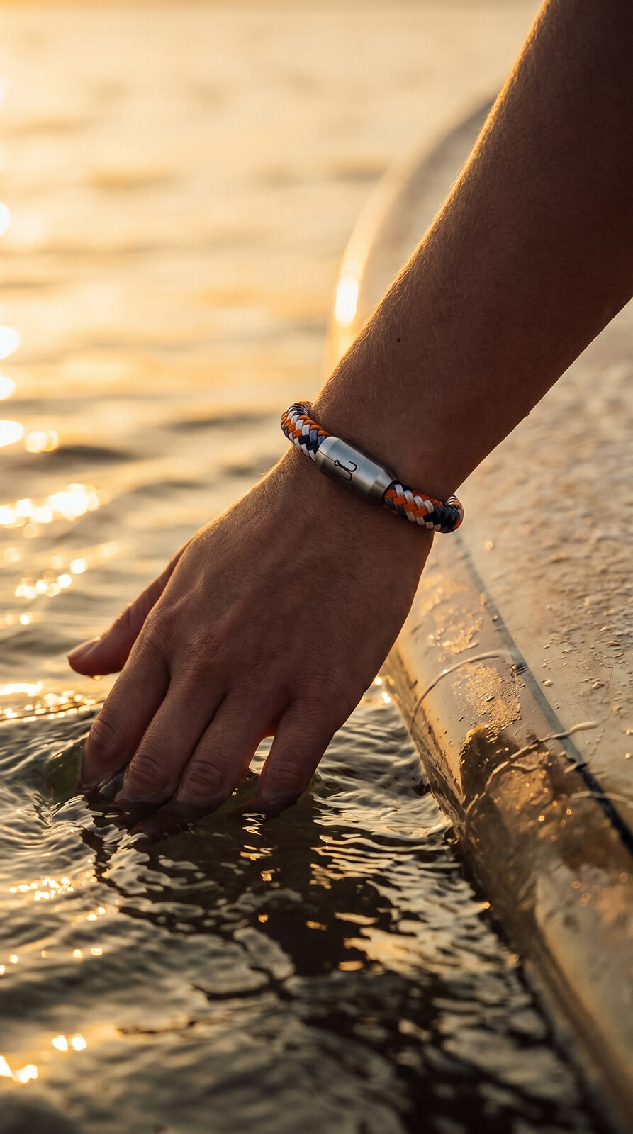 fischers-fritze-makrele-pelle-segeltau-armband-pastelblau-weiss-orange-marinebla image 3