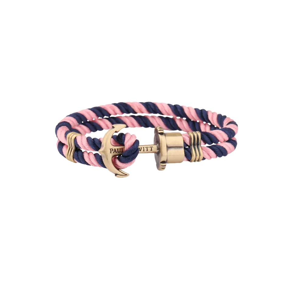 paul-hewitt-phrep-armband-messing-nylon-marineblau-rosa image 1