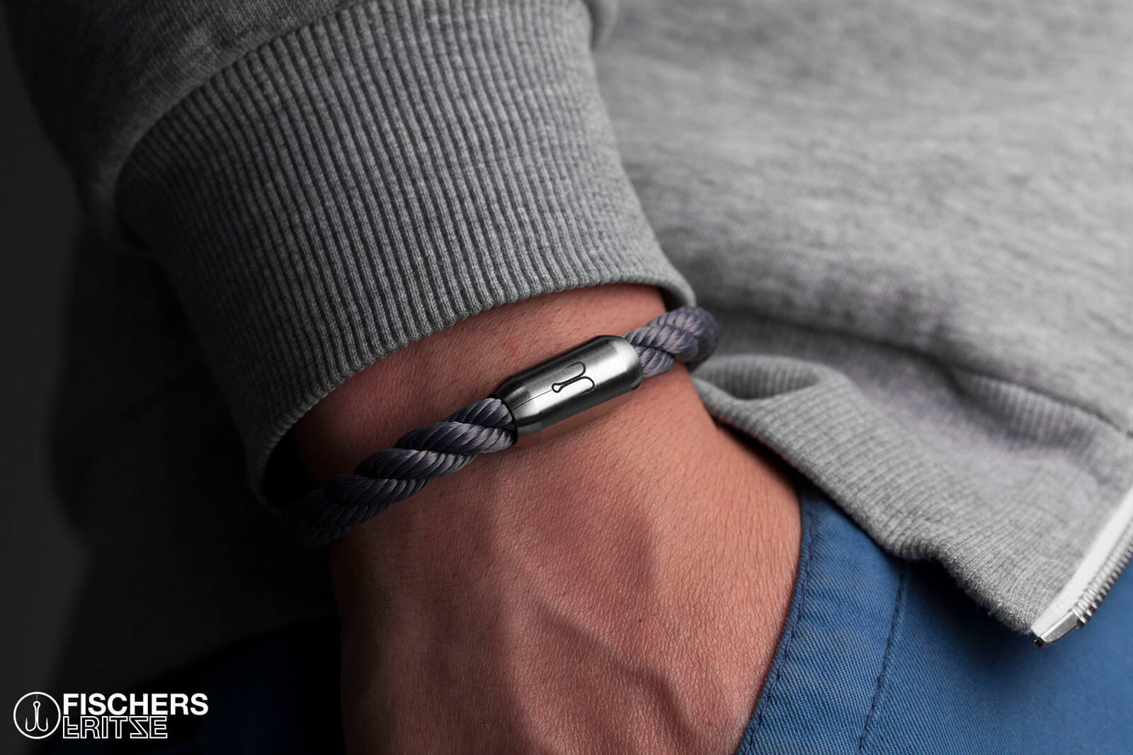 fischers-fritze-makrele-kalle-armband-grau-gedreht image 2