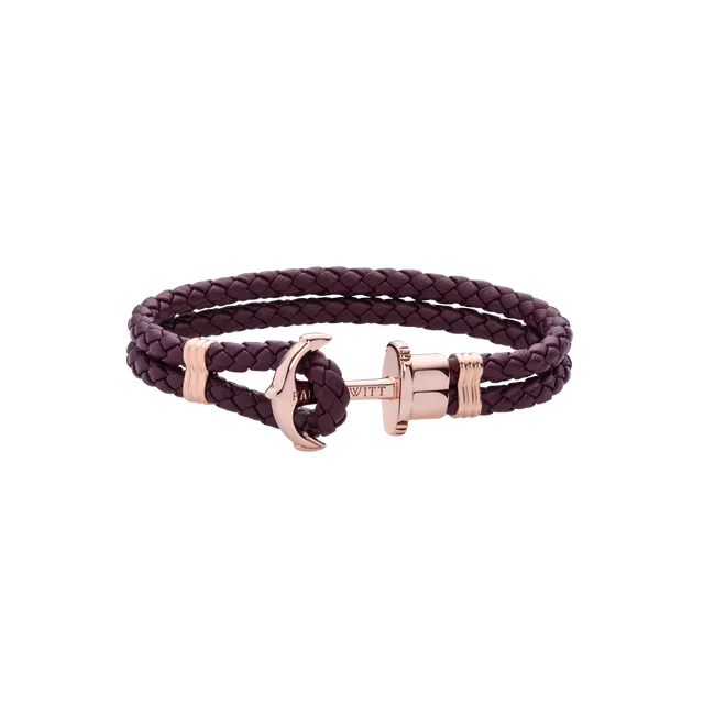 paul-hewitt-phrep-armband-ros-gold-dark-mauve-segeltau-armband image 1