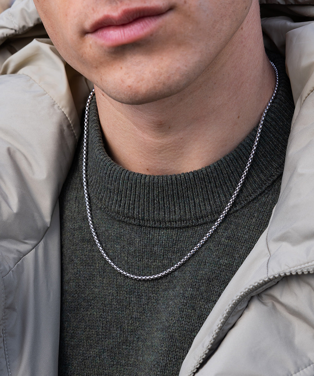 pig-hen-boxchain-halskette-silber-edelstahl-herren image 2
