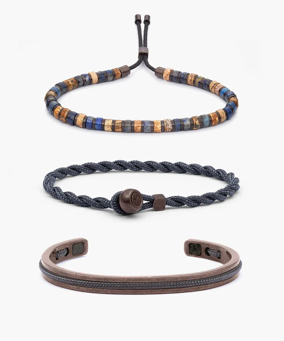 pig-hen-armband-set-easy-ed-slate-gray-navarch-6mm-brontide-nagano-bronze image 1