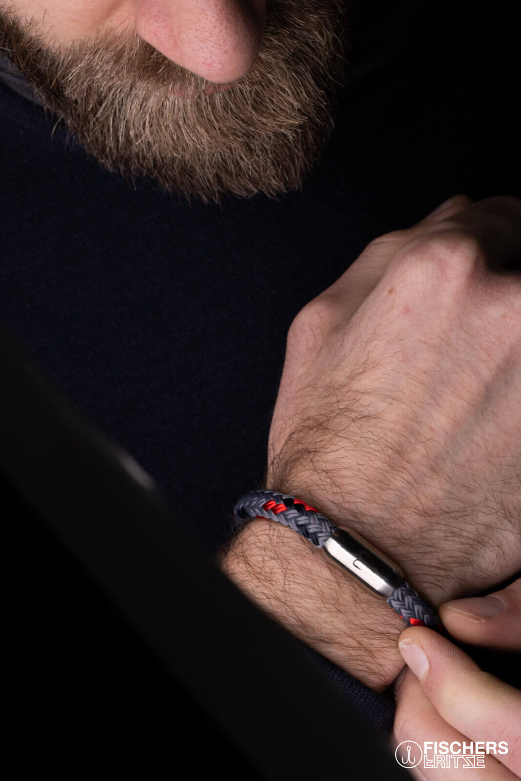 fischers-fritze-makrele-edgar-armband-grau-rot-marineblau image 3