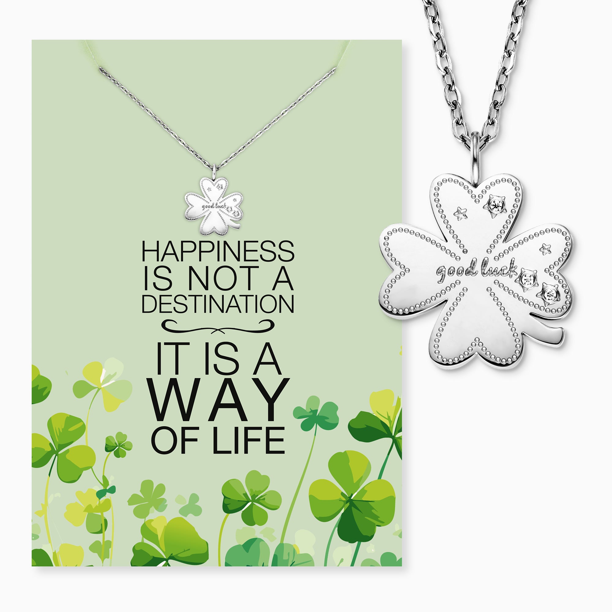 mysteel-by-engelsrufer-halskette-edelstahl-silber-kleeblatt-happiness-mit-zirkon image 3