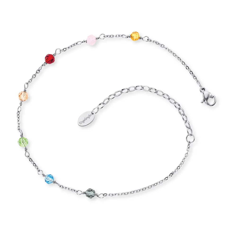 engelsrufer-fu-kette-edelstahl-rainbow-mit-glasperlen-multicolor image 1