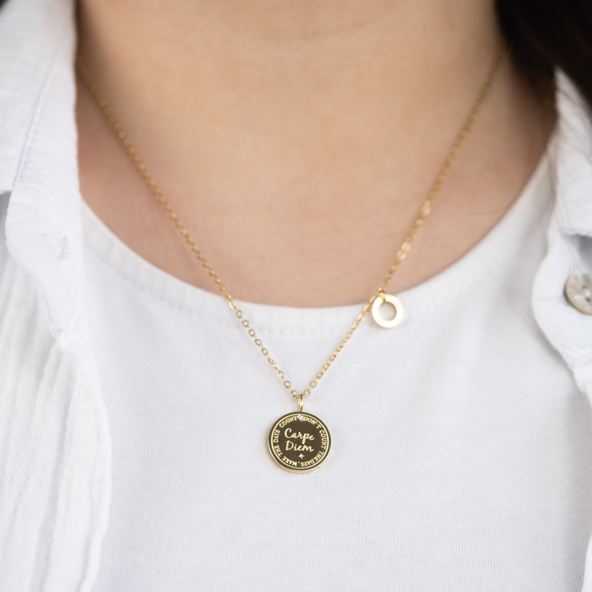 mysteel-by-engelsrufer-halskette-edelstahl-gold-carpe-diem-mit-gru-karte image 2