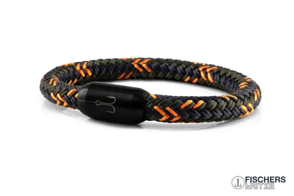 fischers-fritze-torpedomakrele-erich-segeltau-armband-olivgr-n-marineblau-orange image 1