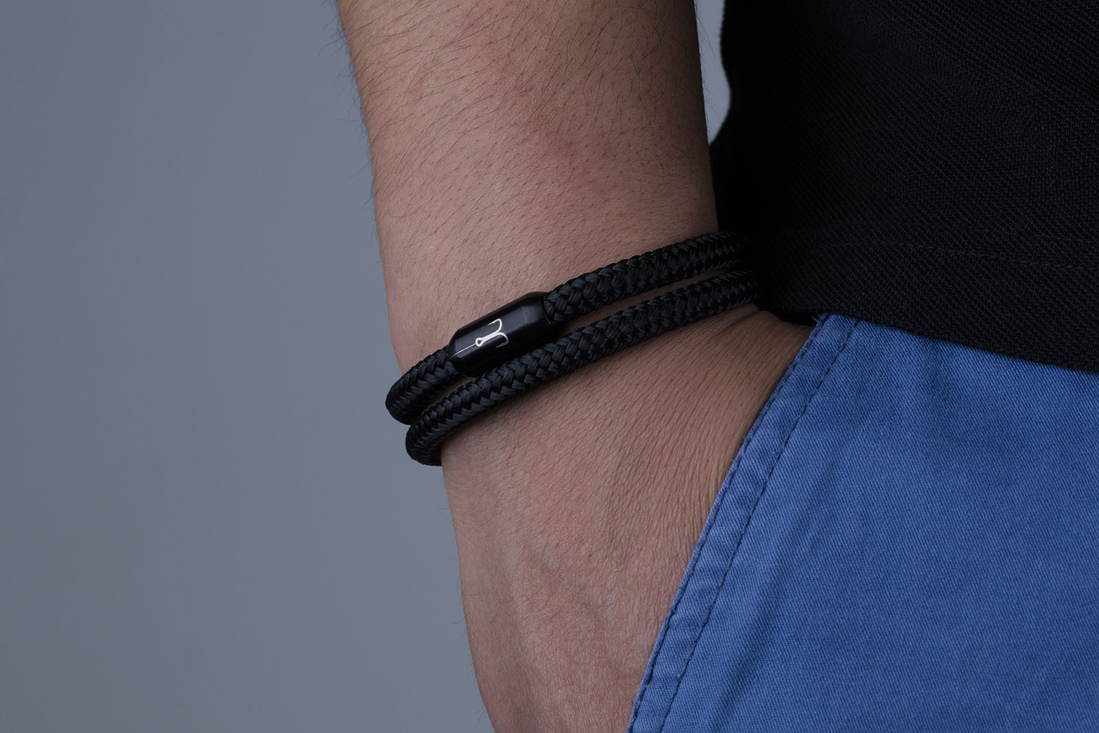 fischers-fritze-torpedogarnele-karl-armband-segeltau-schwarz-6-mm image 6