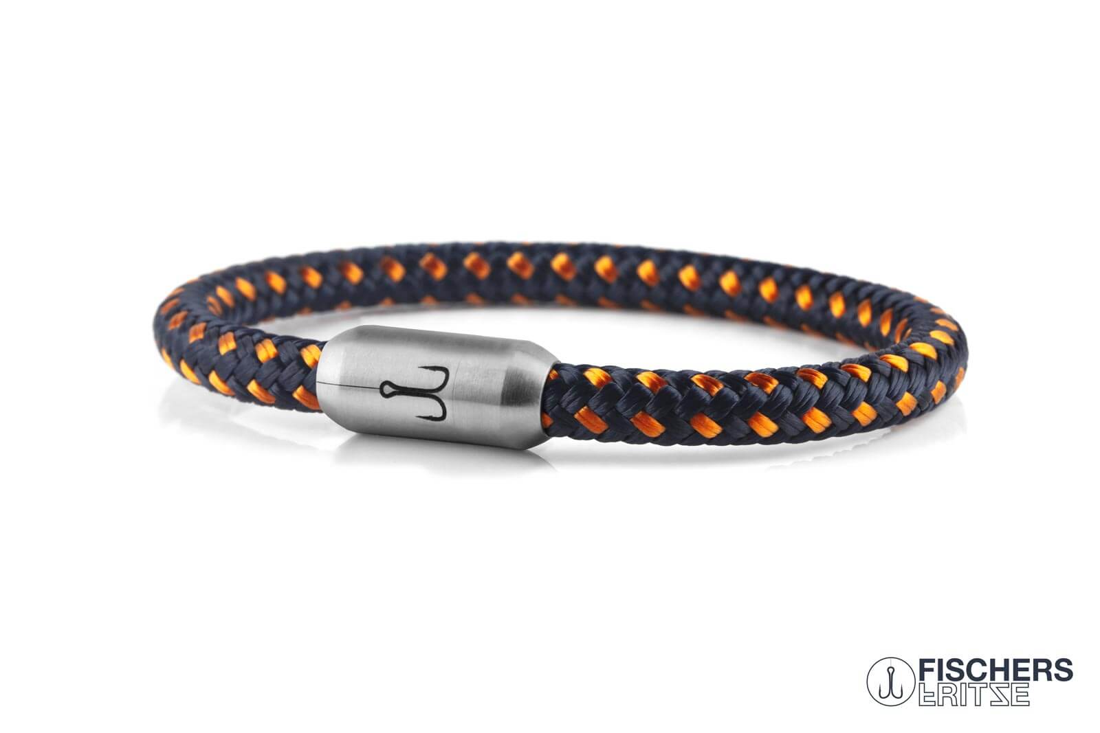 fischers-fritze-krabbe-wilma-armband-6mm-marineblau-orange image 1