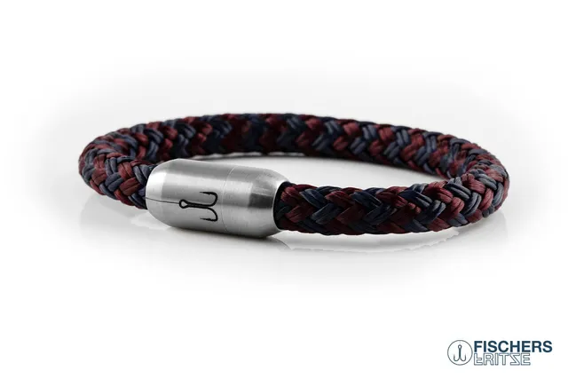 fischers-fritze-makrele-bruno-armband-marineblau-dunkelrot-8mm image 1