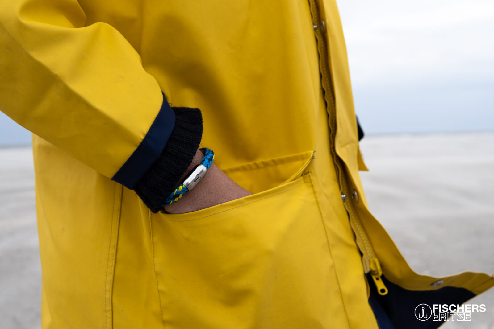fischers-fritze-makrele-inseledition-juist-segeltau-armband-stahlblau-gelb-marin image 6