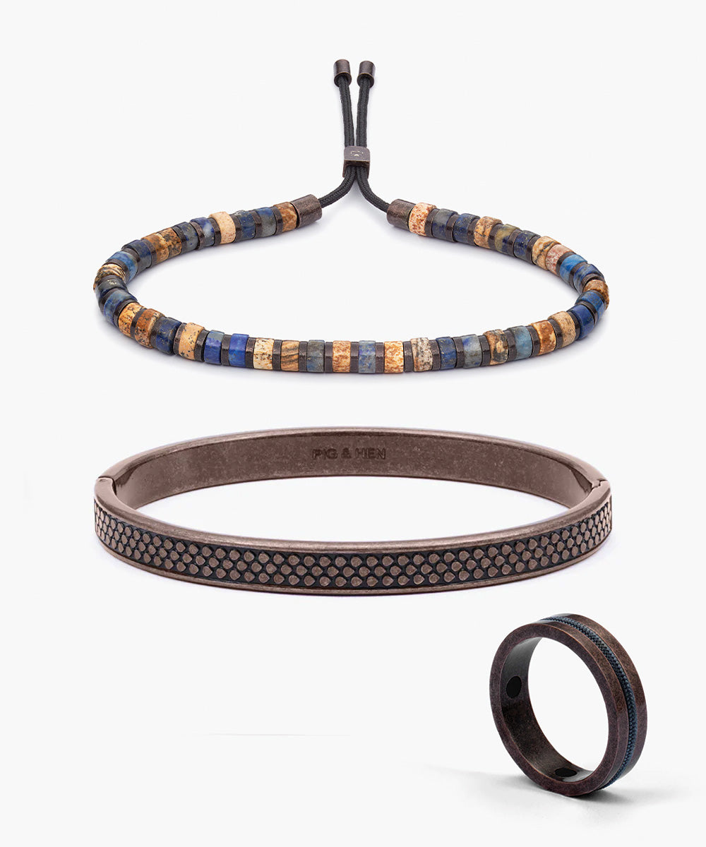 pig-hen-motta-brontide-nagano-navarch-6mm-armband-set-bronze image 1