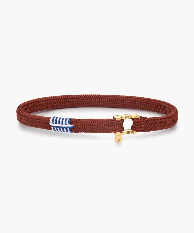 pig-hen-franky-damen-seilarmband-velvet-red-gold-mit-d-schlie-e image 1
