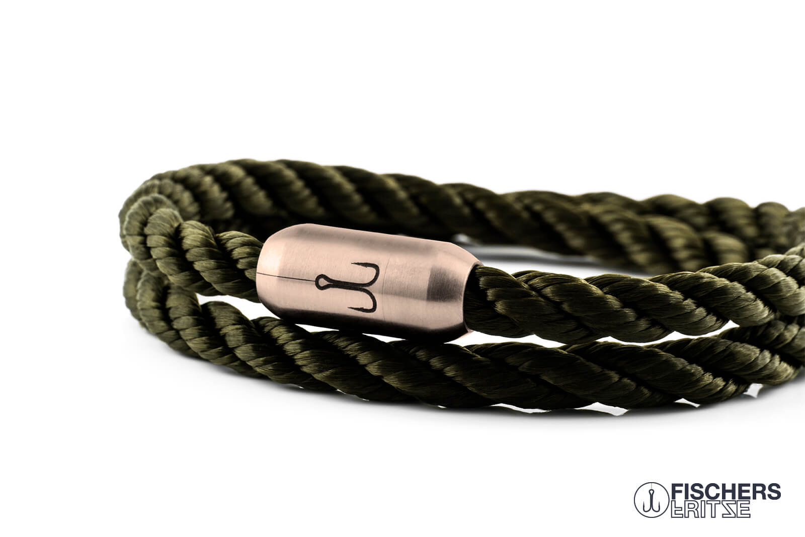 fischers-fritze-k-nigsgarnele-flemming-armband-olivgr-n-gedreht image 5