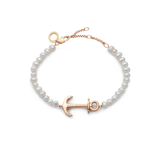 paul-hewitt-the-anchor-beads-armkette-ros-gold-pearl image 1