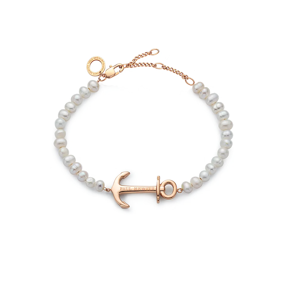 paul-hewitt-the-anchor-beads-armkette-ros-gold-pearl image 1