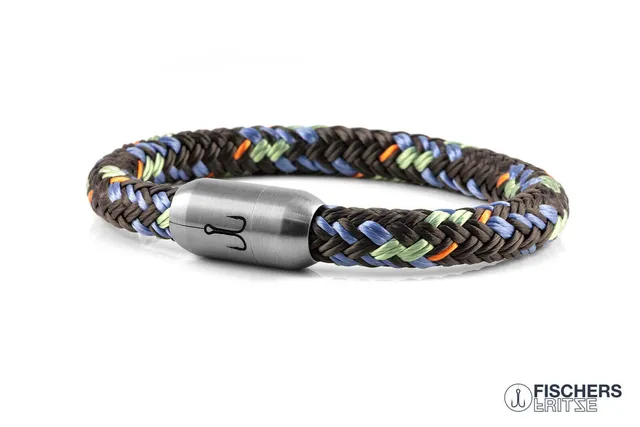 fischers-fritze-makrele-jannes-armband-kaffeebraun-pastellblau-pastellgr-n-orang image 1