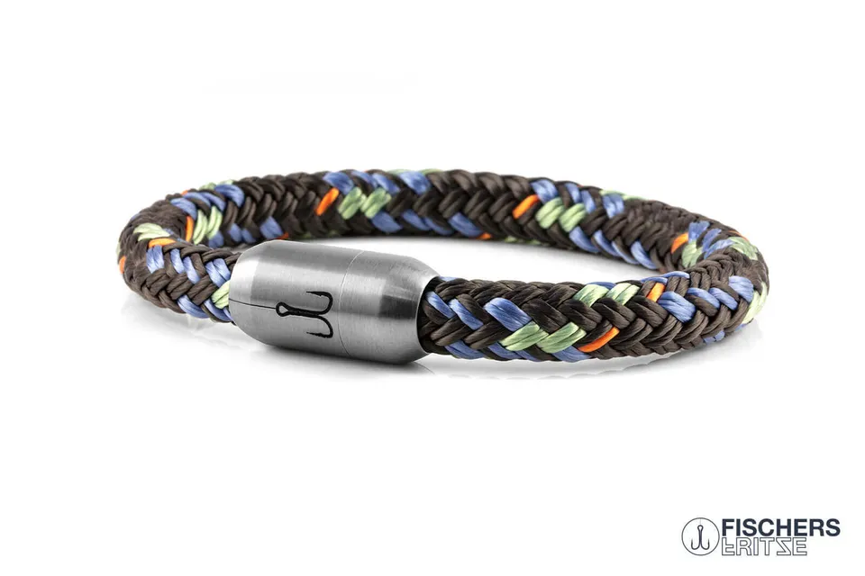 fischers-fritze-makrele-jannes-armband-kaffeebraun-pastellblau-pastellgr-n-orang image 1