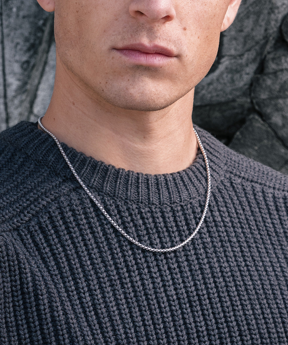 pig-hen-boxchain-halskette-silber-edelstahl-herren image 3