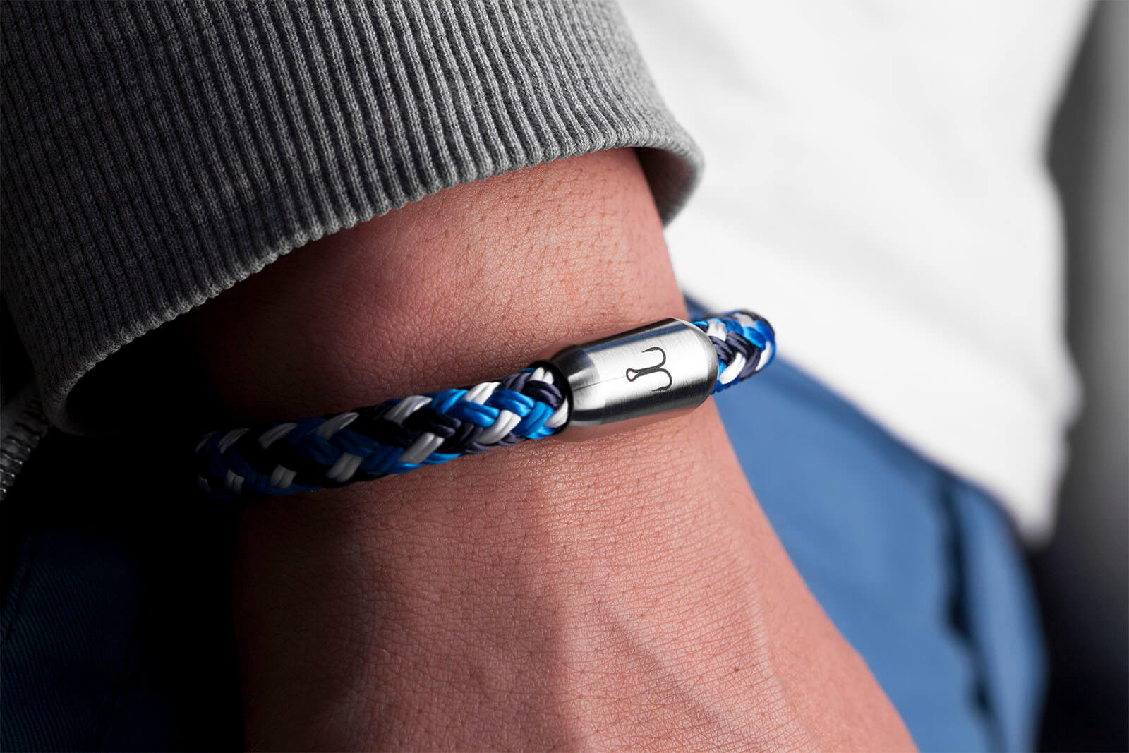 fischers-fritze-makrele-moritz-armband-marineblau-stahlblau-wei-8-mm image 3