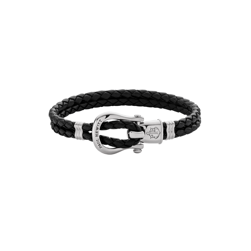 paul-hewitt-phinity-armband-silber-leder-schwarz image 1