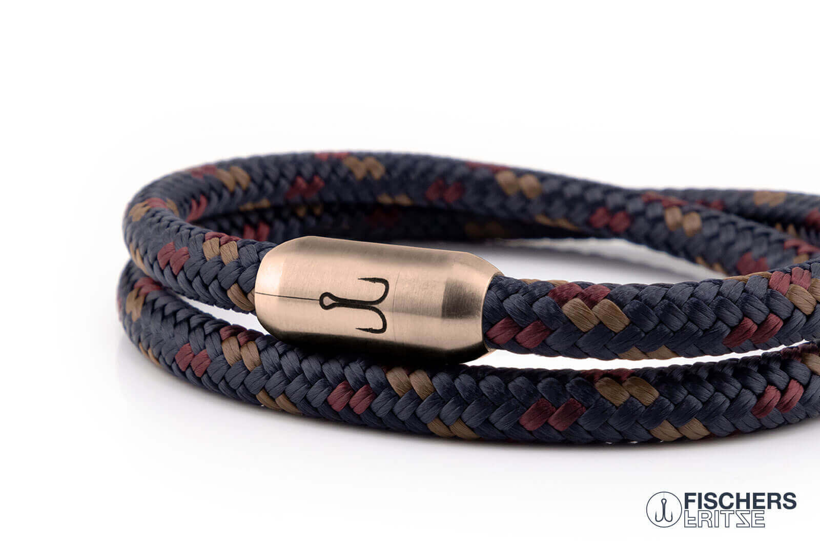 fischers-fritze-k-nigsgarnele-johann-segeltau-armband-marineblau-braun-dunkelrot image 6