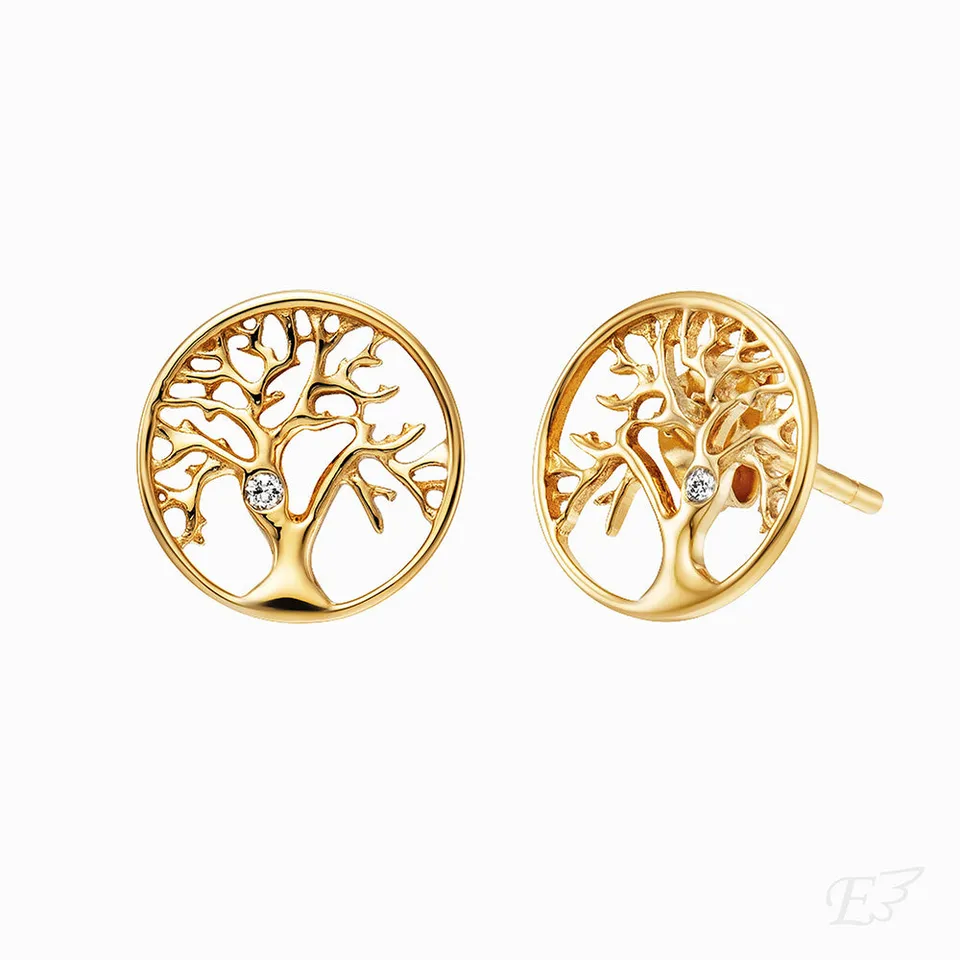 engelsrufer-ohrstecker-375er-echtgold-lebensbaum-mit-diamant image 1