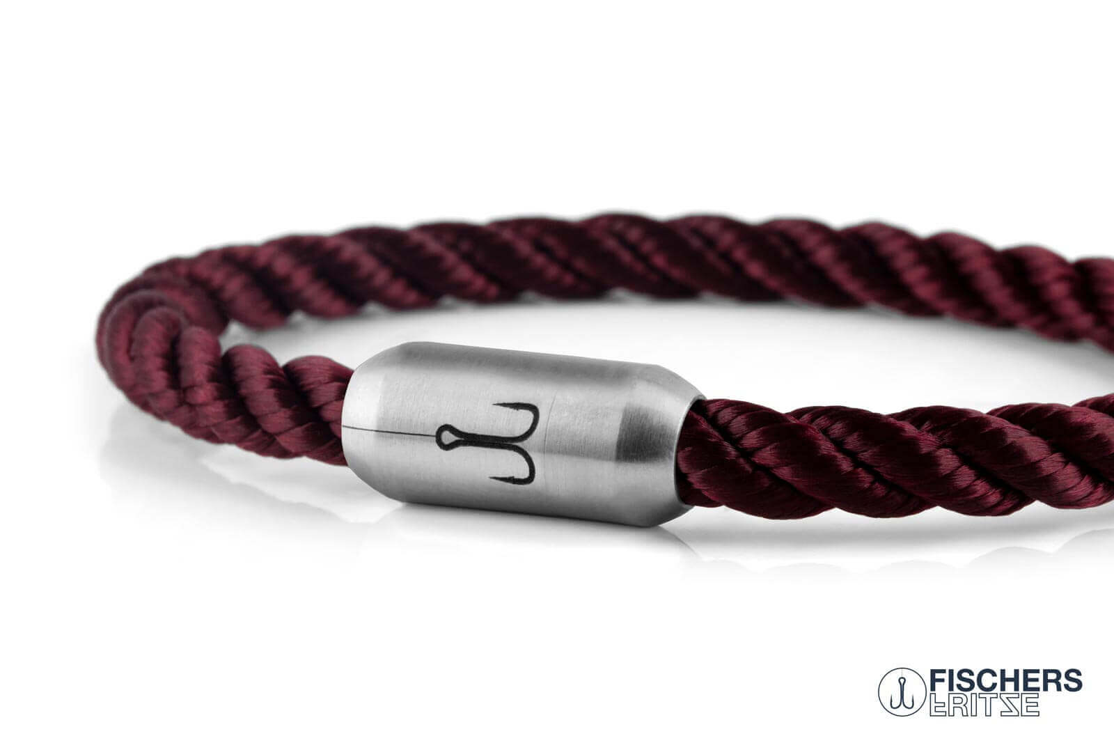 fischers-fritze-krabbe-berta-segeltau-armband-dunkelrot-gedreht image 6