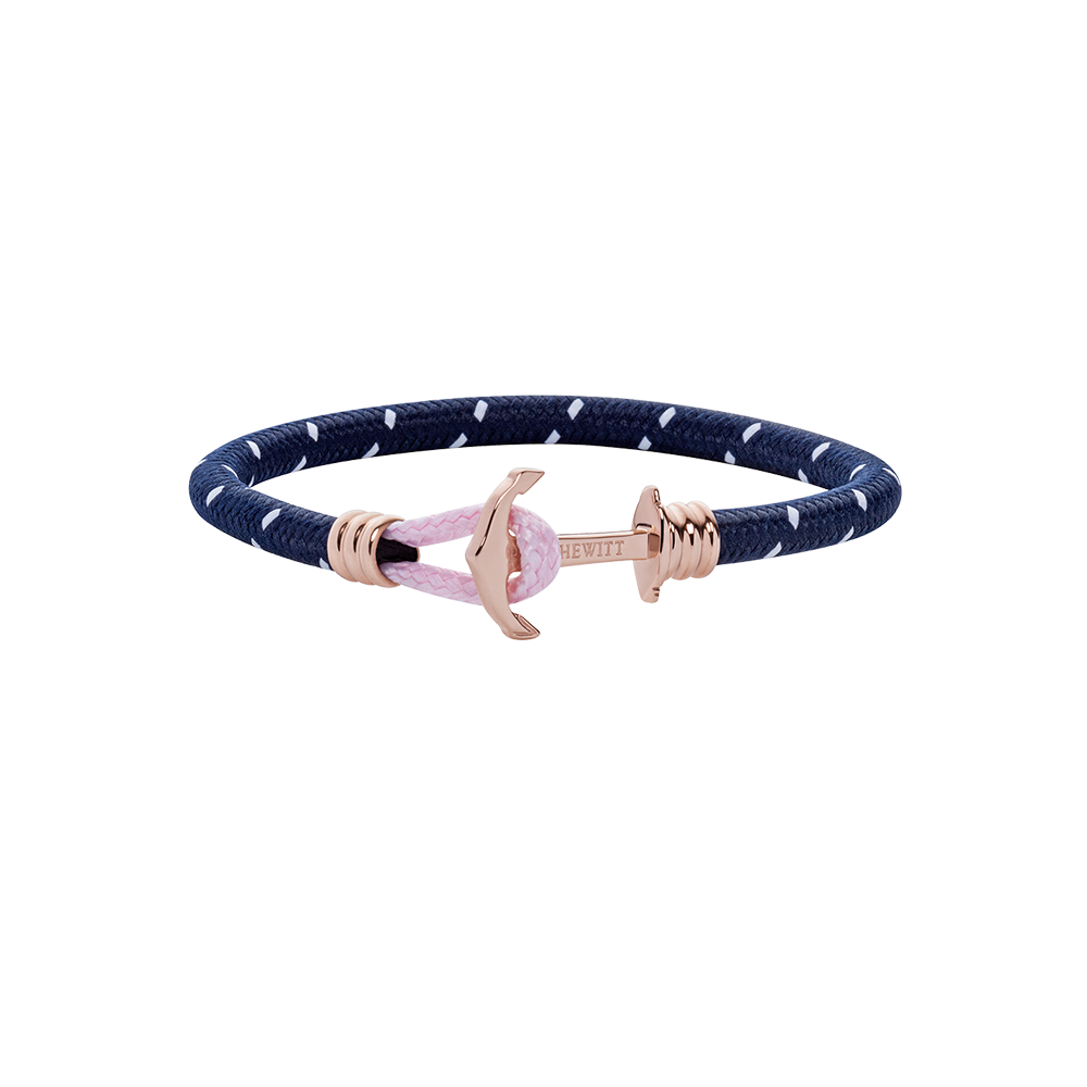 paul-hewitt-phrep-lite-ankerarmband-ros-gold-nylon-marineblau-wei-rosa image 1