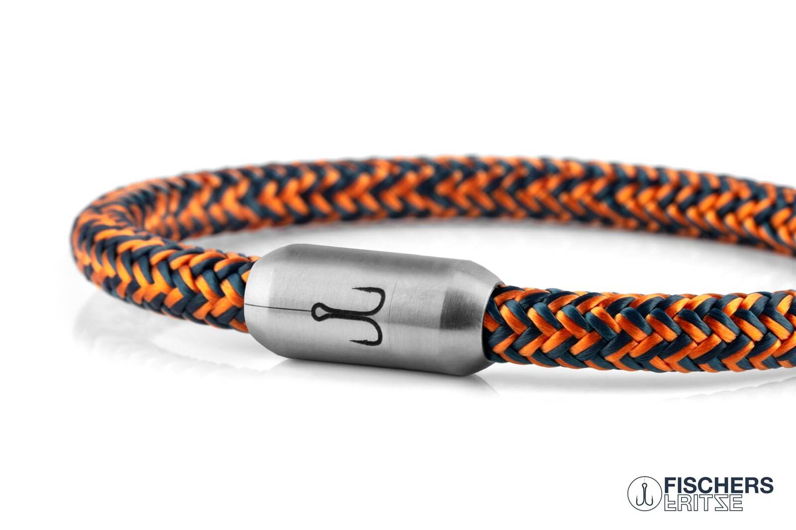 fischers-fritze-krabbe-paula-segeltau-armband-petrol-orange-6mm image 6