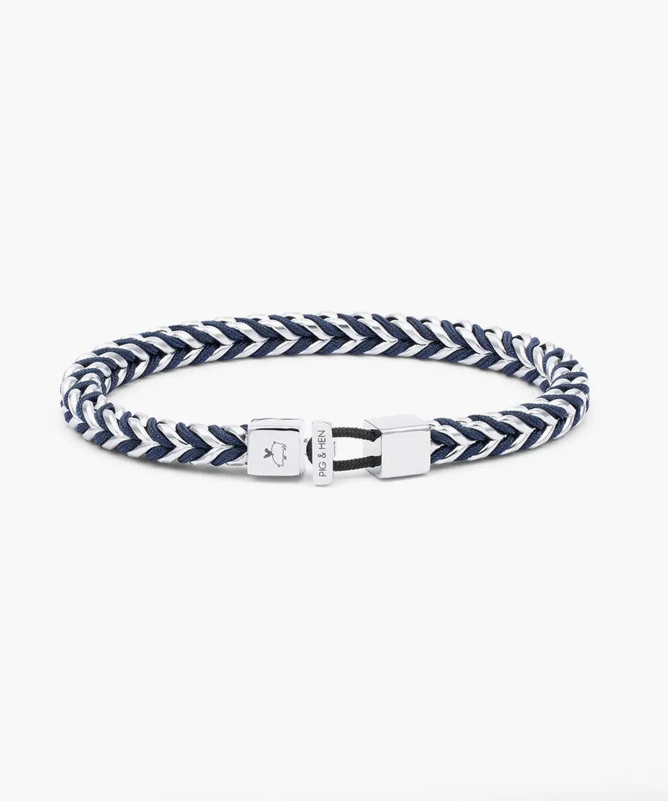 pig-hen-catena-foxtail-navy-silver-kettenarmband-herren image 1