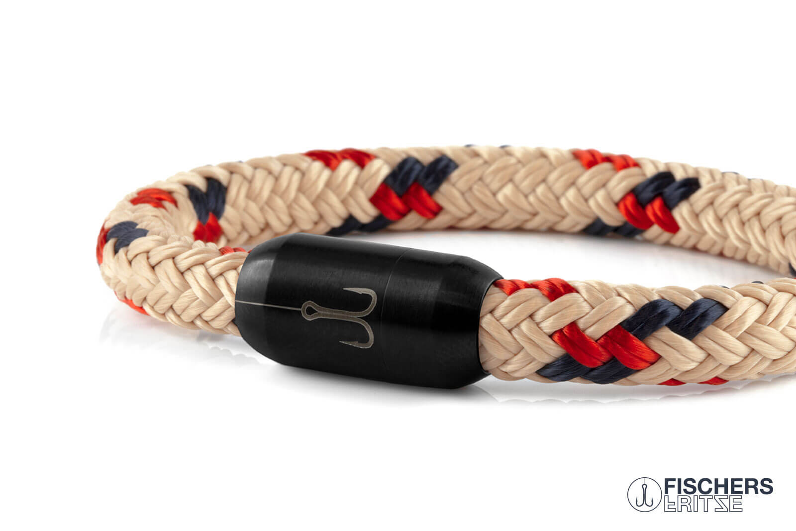 fischers-fritze-torpedomakrele-s-nke-segeltau-armband-beige-marineblau-rot-8-mm image 7
