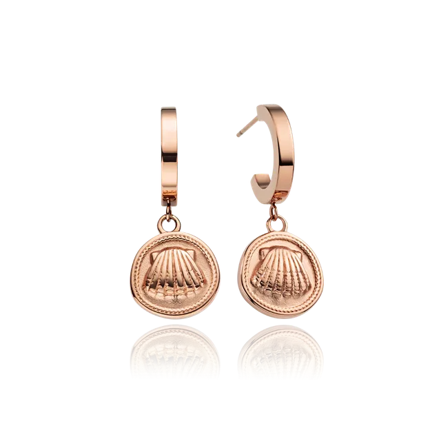 paul-hewitt-scallop-coin-ohrring-ros-gold-beach-ohrstecker image 1