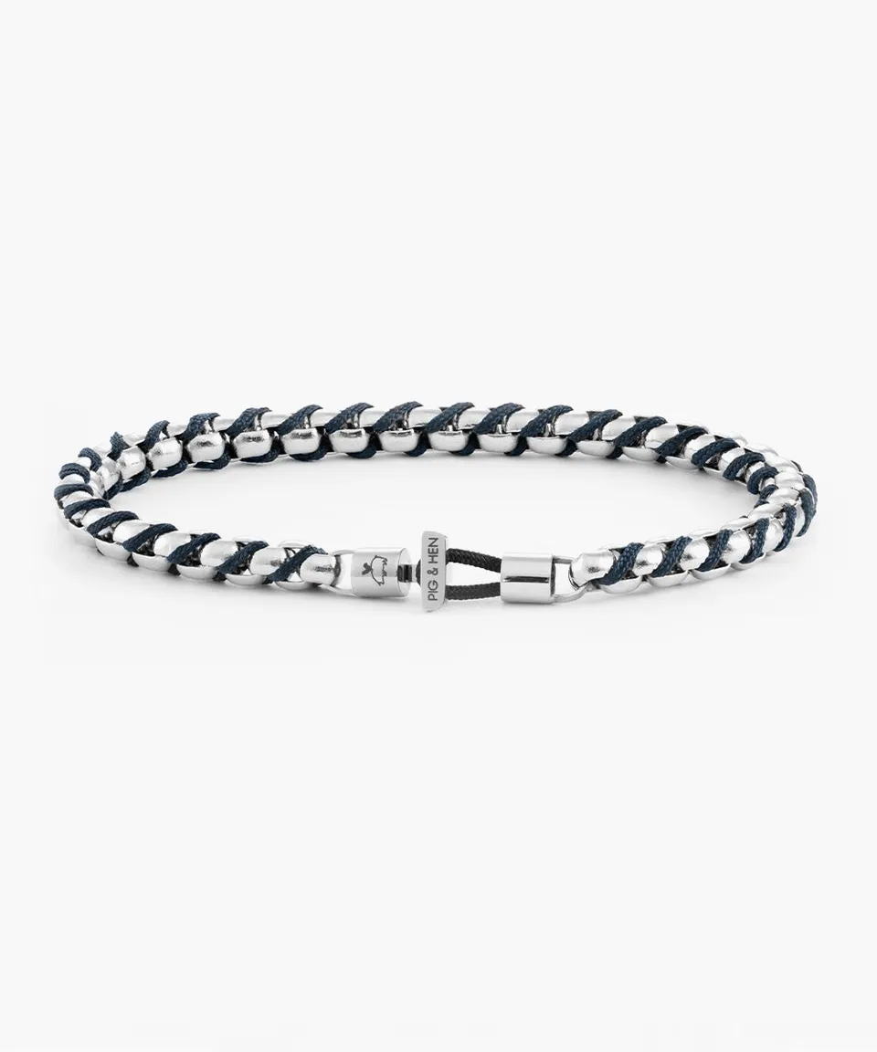 pig-hen-catena-venetian-navy-silver-herren-armband image 1