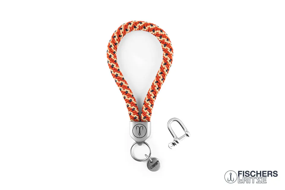 fischers-fritze-dicker-hering-elias-schl-sselanh-nger-beige-coral-marineblau-8mm image 1