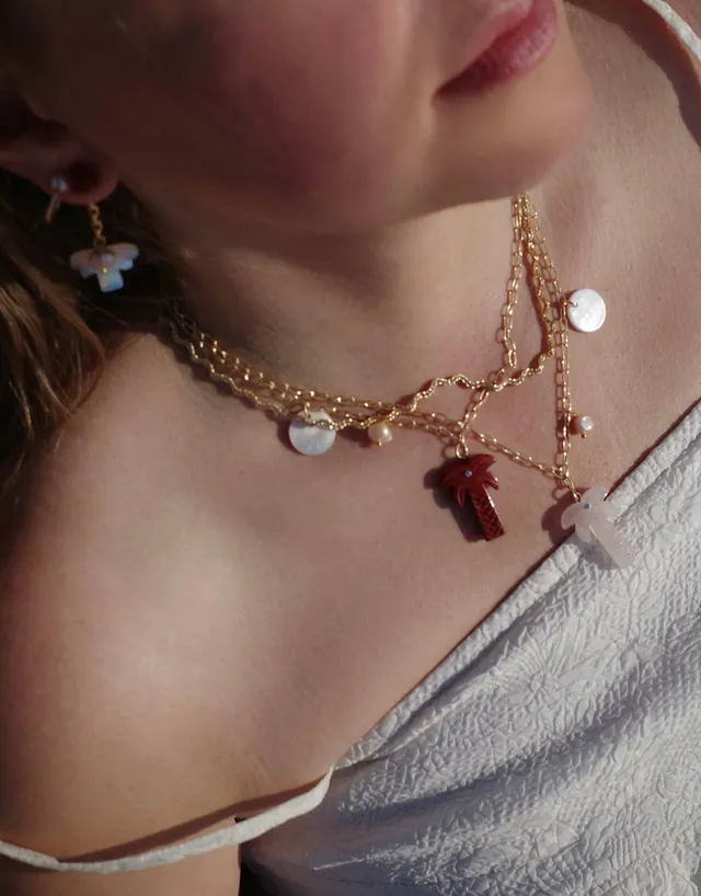 wald-berlin-mexicana-solo-amore-halskette-stein-palmen-kette-mit-perlmutt-und-pe image 1
