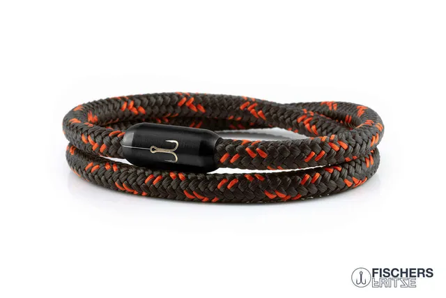 fischers-fritze-torpedogarnele-siegfried-segeltau-armband-kaffeebraun-coral image 1