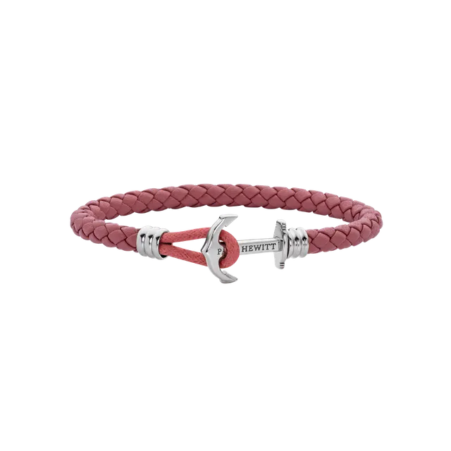 paul-hewitt-phrep-lite-armband-silber-leder-raspberry image 1