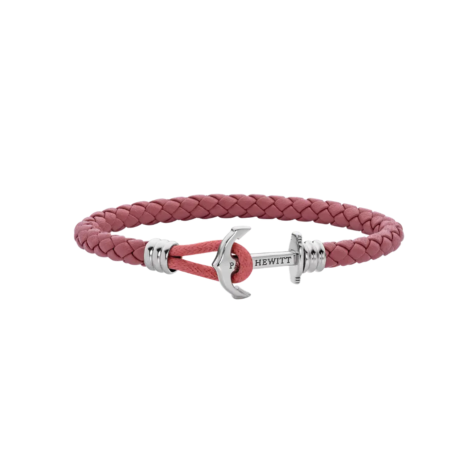 paul-hewitt-phrep-lite-armband-silber-leder-raspberry image 1