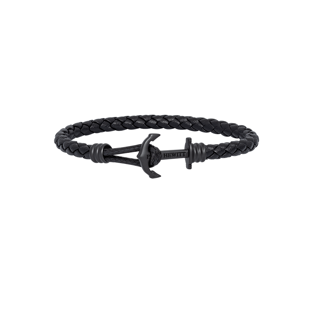 paul-hewitt-phrep-lite-armband-schwarz-leder-schwarz-herren-ankerarmband image 1