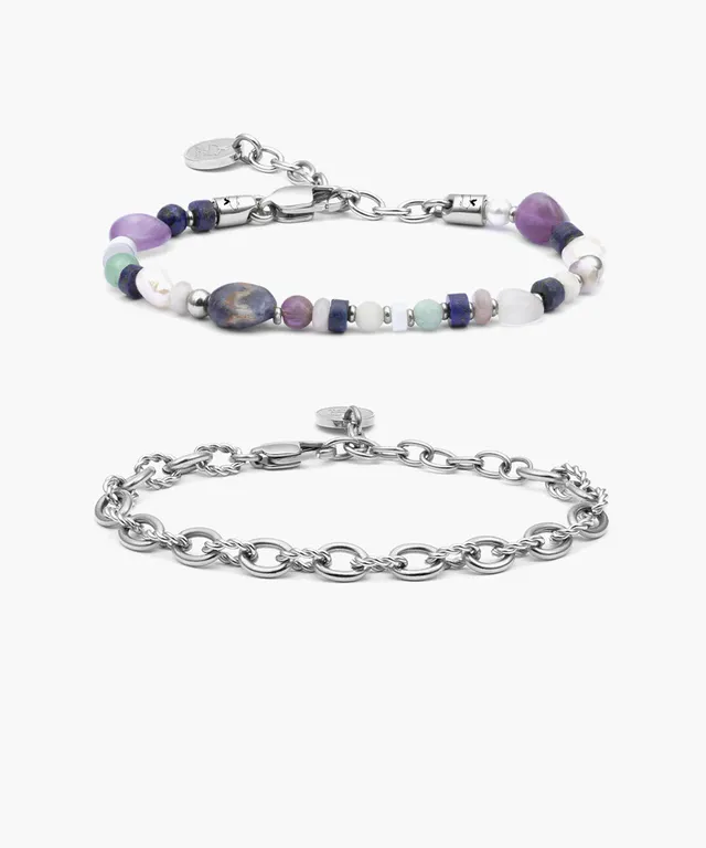 pig-hen-mosaic-novara-eva-armband-set-damen-lila-silber image 1