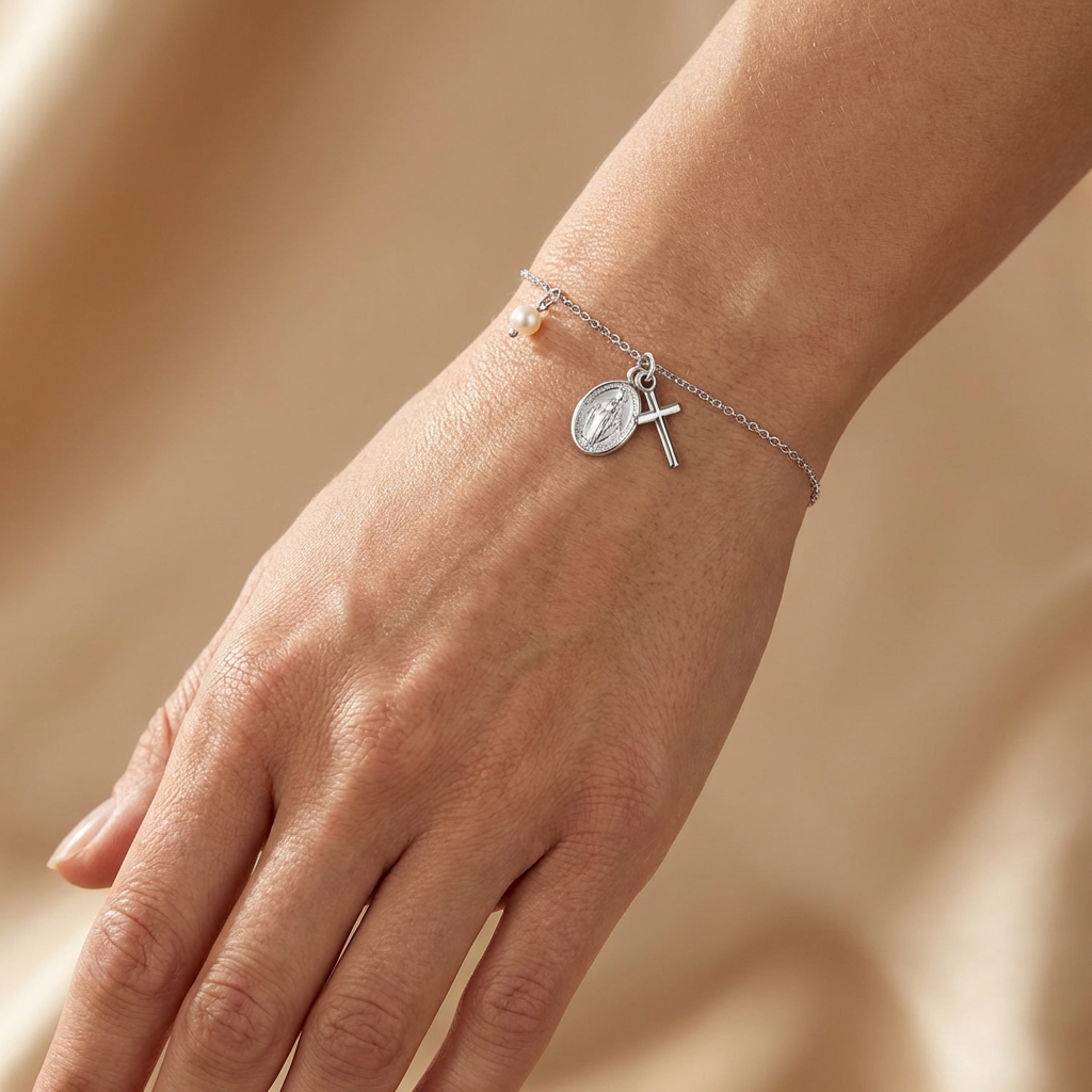 engelsrufer-armband-925er-silber-kreuz-maria-mit-perle image 3