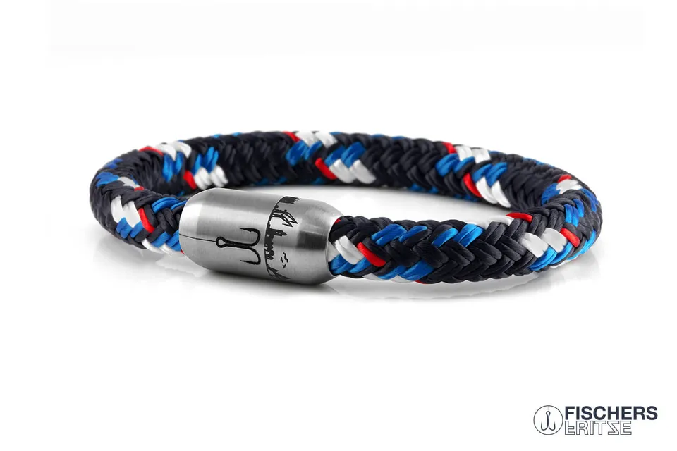 fischers-fritze-makrele-st-dteedition-hamburg-segeltau-armband-stahlblau-marineb image 1