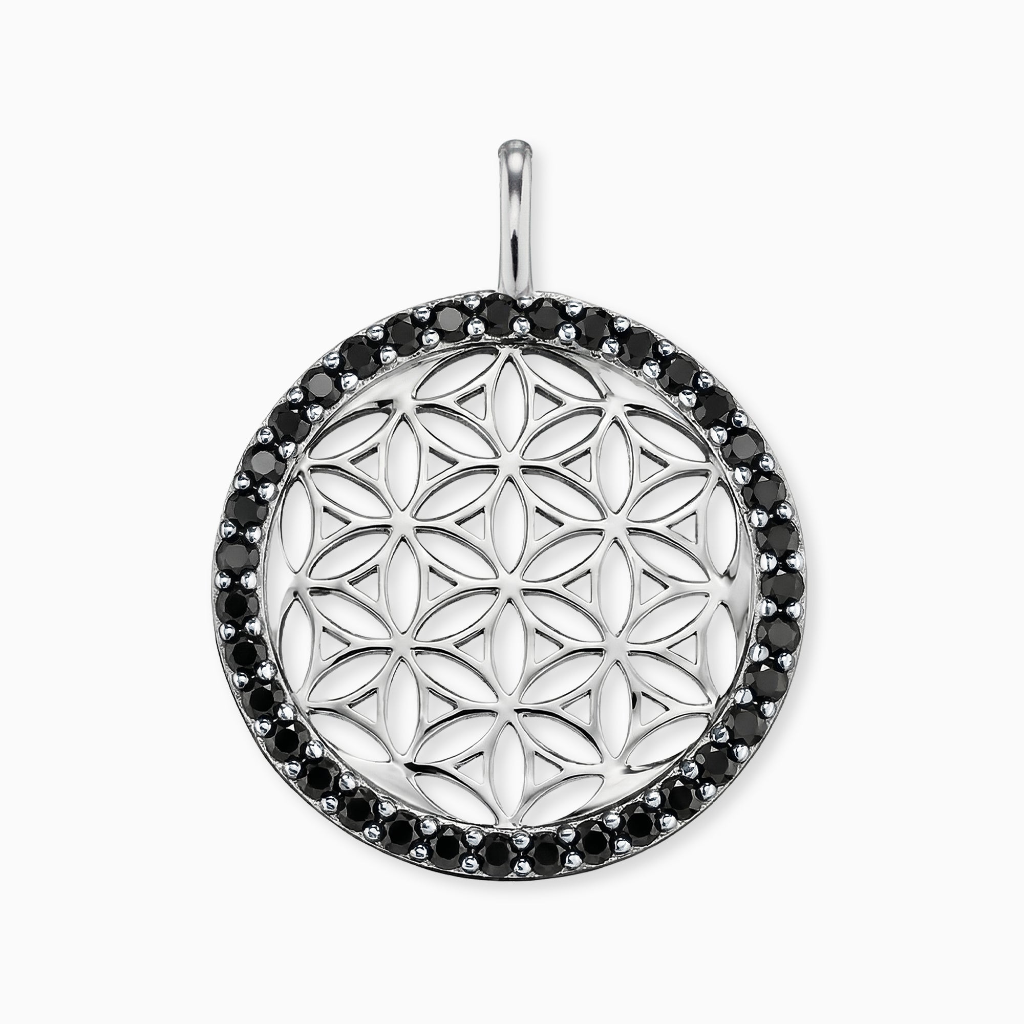 engelsrufer-anh-nger-925er-silber-lebensblume-mit-zirkonia-schwarz image 1