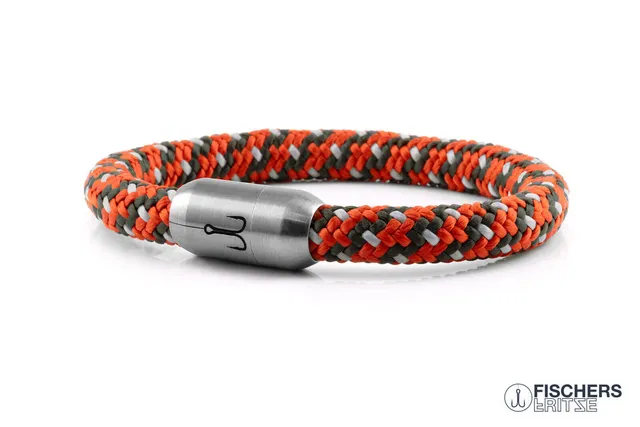 fischers-fritze-makrele-extrafein-severin-segeltau-armband-coral-olivgr-n-silber image 1