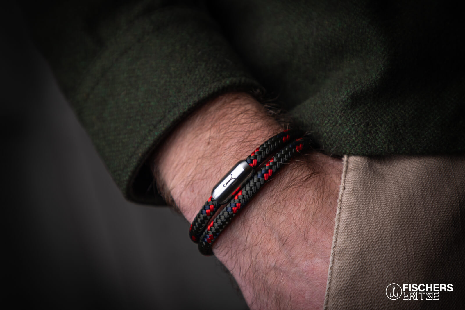 fischers-fritze-garnele-gunnar-segeltau-armband-olivgr-n-marineblau-rot image 4